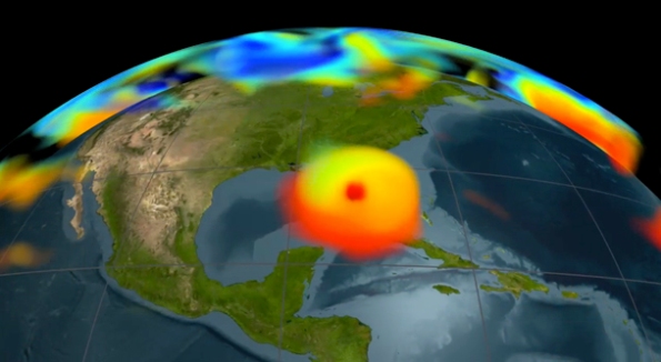Click to view video of GEOS-5 computer model simulation of the 2005 hurricane season.